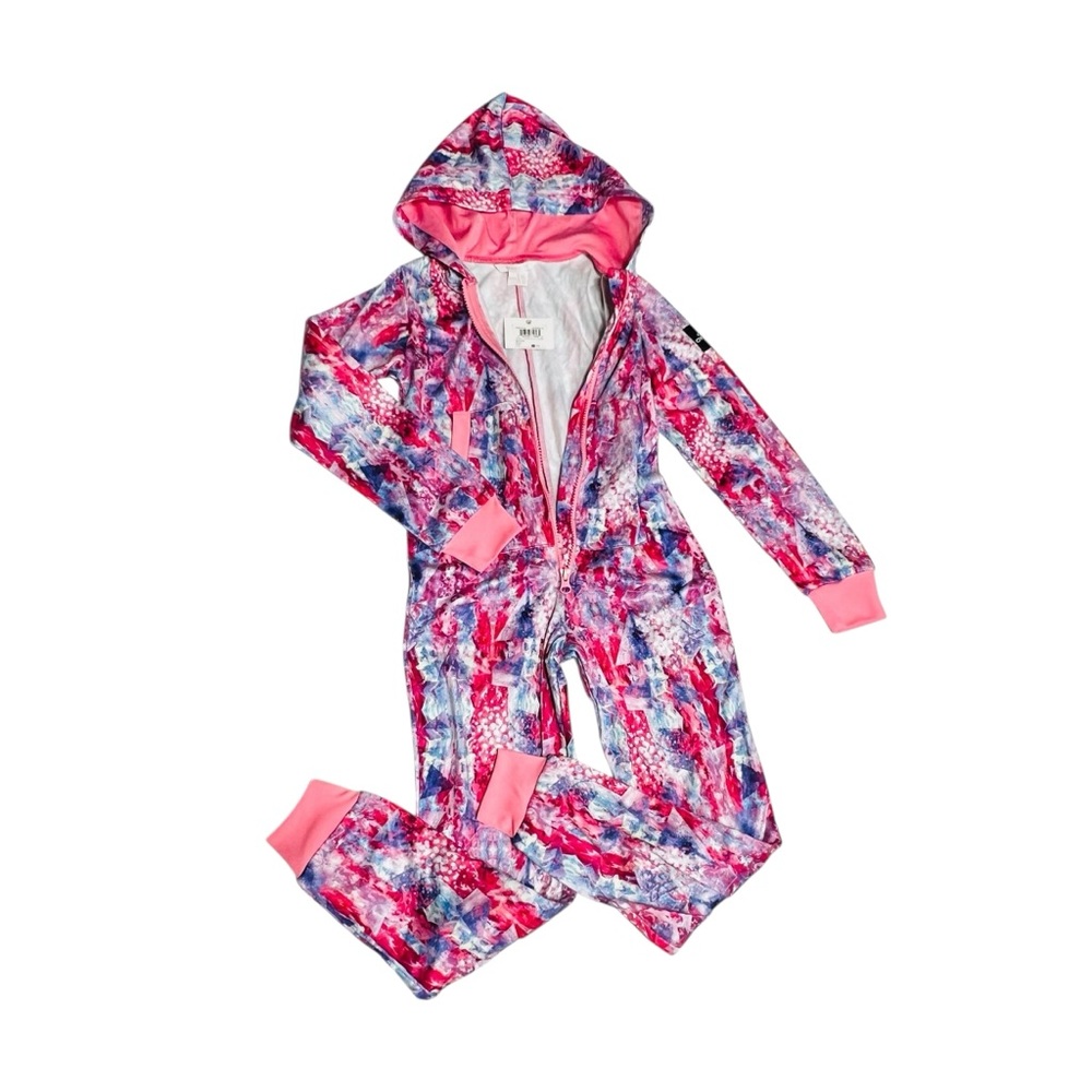 O'Neill Pink and Purple Kids Pajama Set with Hood